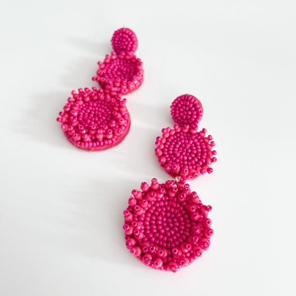 J. Crew Factory Beaded Statement Earrings (Wild Berry) - Picture 2 of 3